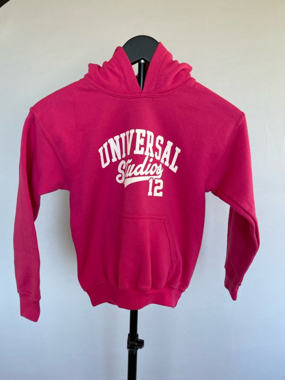 Universal Studios Pink Hoodie Girls M Graphic Logo Pullover Sweatshirt